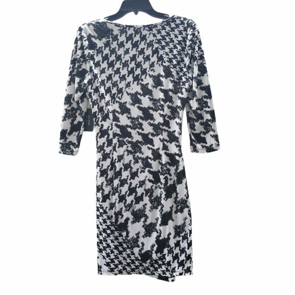 Guess Dress Womens 10 Black & White Faux Wrap Short - Picture 3 of 6
